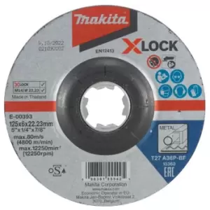 Image of Makita - X-Lock 125mm Grinding Disc A36P - n/a