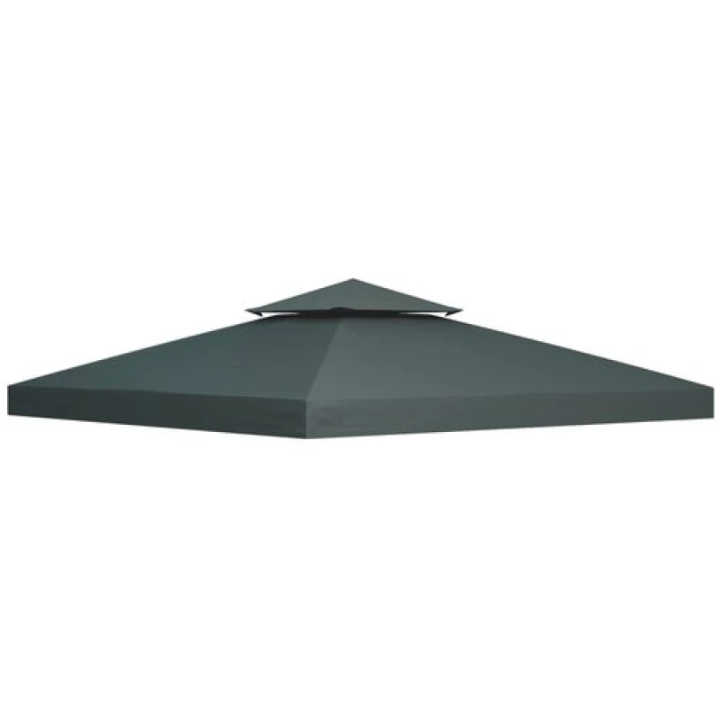 Image of Outsunny 3(m) 2 Tier Gazebo Top Cover Replacement Canopy Roof Charcoal Grey 84C-041MX