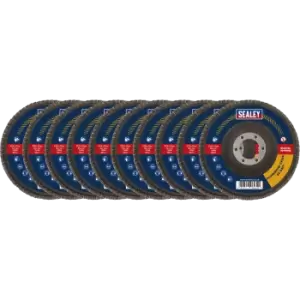 Image of Sealey Aluminium Abrasive Flap Discs Pack of 10 115mm 60g