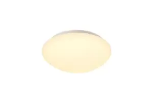 Image of Flush Ceiling, 1 x 18W LED, 3000K, 872lm, IP44, White, Frosted Glass