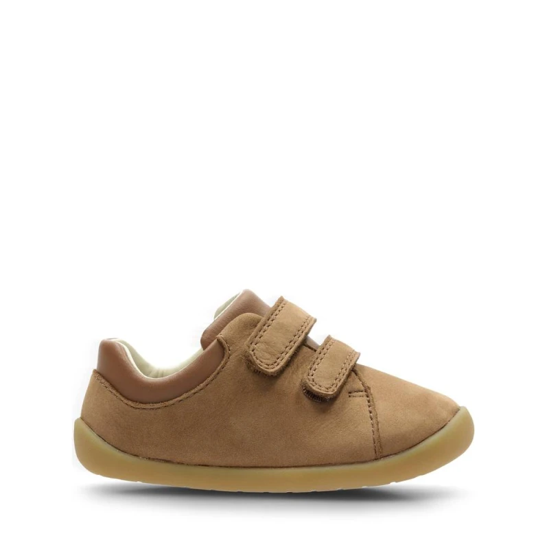 Image of (UK 2 Infant, Tan (Brown)) Childrens Boys Girls Clarks Pre-Walking Shoes Roamer Craft - G Fit