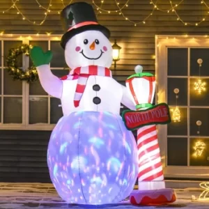 Image of Christmas Time Christmas Inflatable Snowman with Street Lamp Lighted for Home Indoor Outdoor