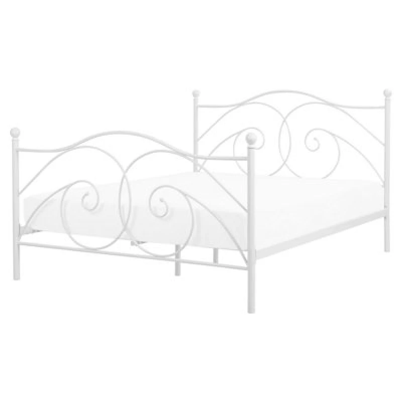 Image of Beliani Bed Metal Dinard 160 X 200 Cm (Eu King Size) White