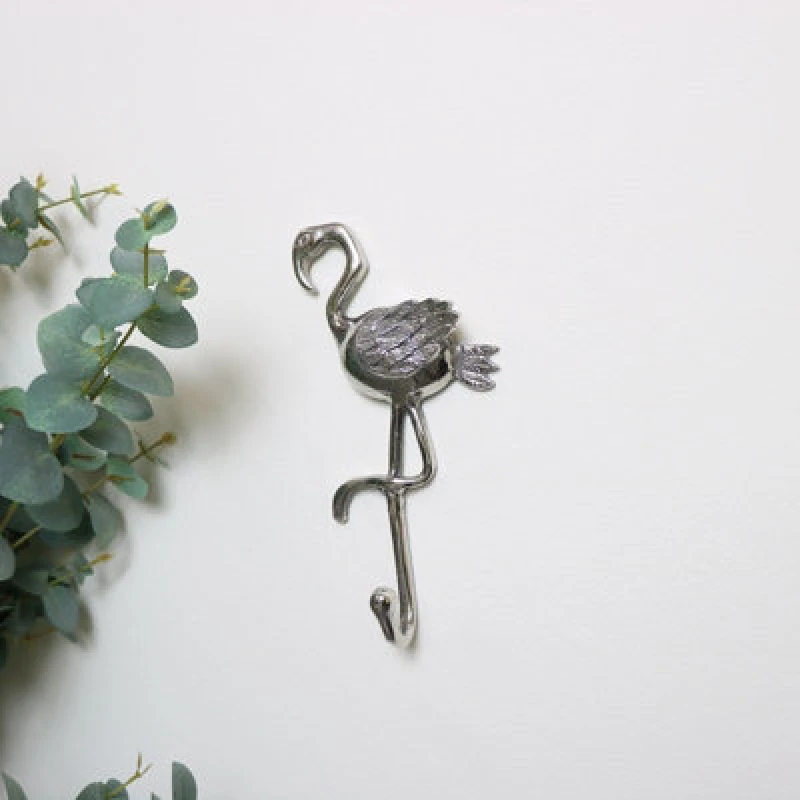Image of Melody Maison Silver Flamingo Wall Hook Metallic Silver unisex