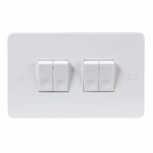 Image of KnightsBridge Pure 4mm 10A White 4G 2 Way 230V Electric Wall Plate Switch
