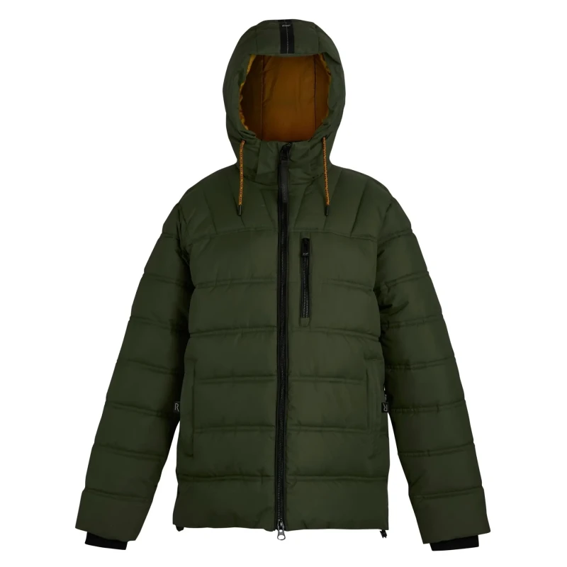 Image of Regatta Regatta Men Leeshaw Insulating Hooded Baffled Jacket in Green Size: Medium Green M Male 5063516098669