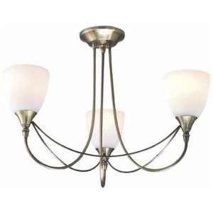 Image of Village At Home Nottingham 3-Light Ceiling Light - Brass