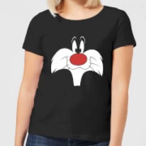 Image of Looney Tunes Sylvester Big Face Womens T-Shirt - Black - XL