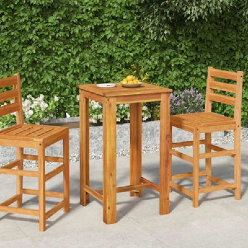 Image of vidaXL Garden Bar Table 60x60x105cm Solid Wood Acacia, Brown 319700