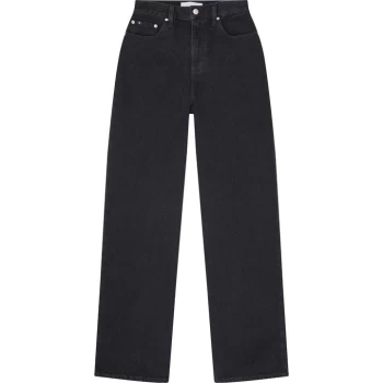 Image of Calvin Klein Jeans High Rise Relaxed Jeans - DENIM BLACK