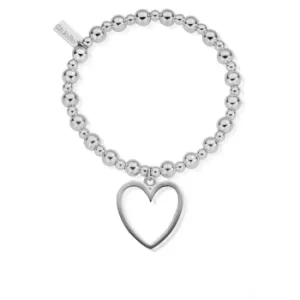 Image of ChloBo SBMSB033 Women's Mini Small Ball Open Heart Bracelet