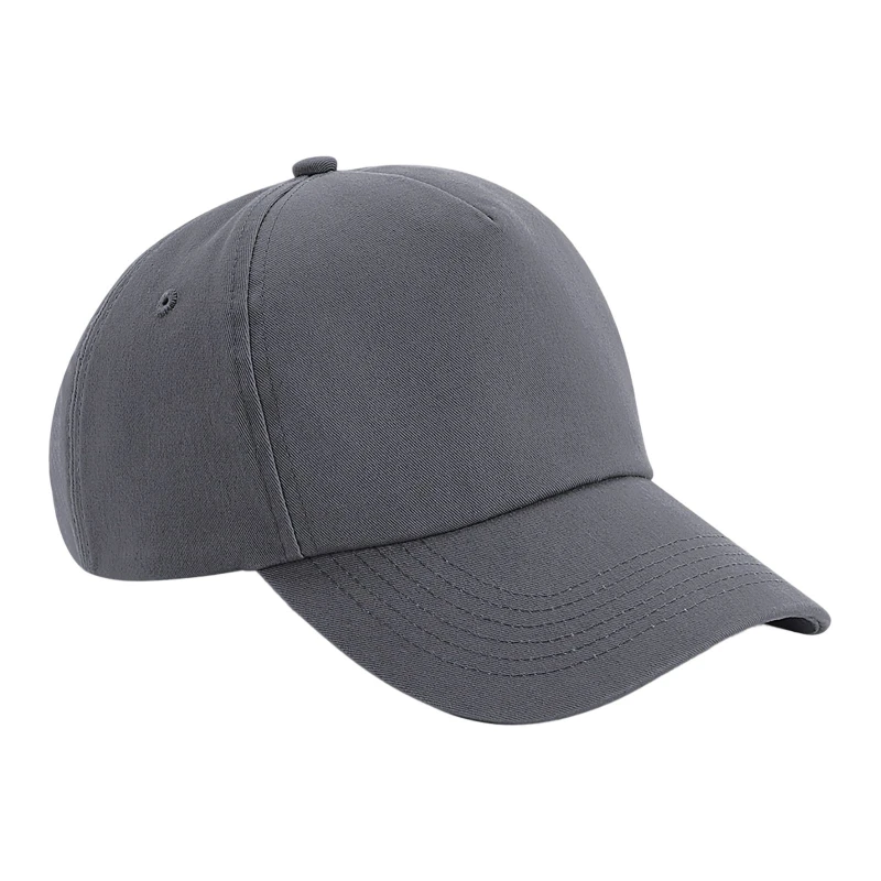 Image of Beechfield Beechfield Men Authentic 5-Panel Cap in Mid Grey Mid Grey One Size Male 5059269519872