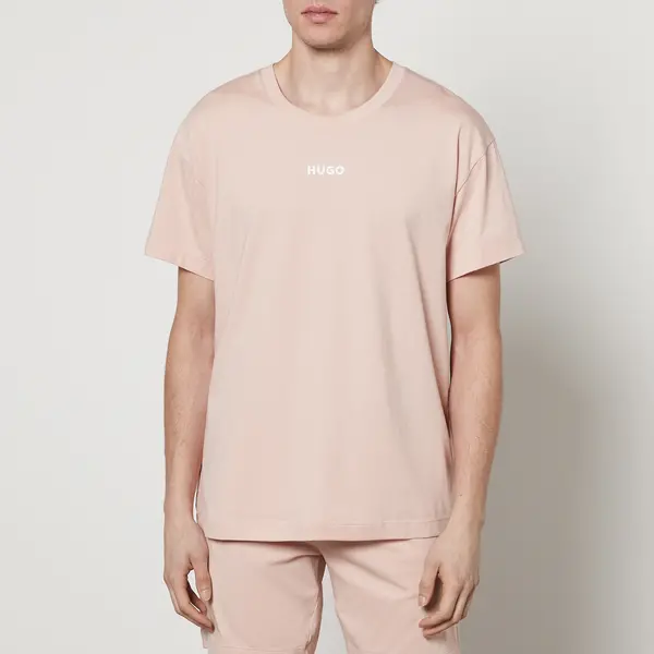 Image of HUGO Bodywear Linked Stretch Cotton-Jersey T-Shirt - L Pink Tops male 50518646-681 L