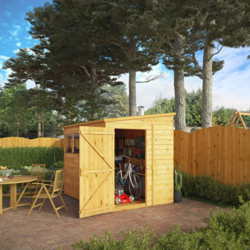 Image of Waltons 8 X 6 Shiplap Pent Glass Glazed Modular Garden Storage Shed