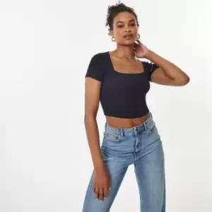 Image of Jack Wills Square Neck Short Sleeve Tee - Black