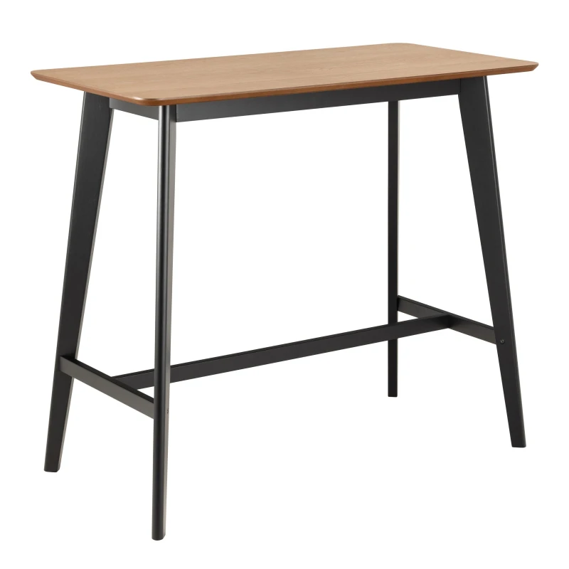 Image of Furniture To Go Roxby Bar Table In Oak & Matte Black Base