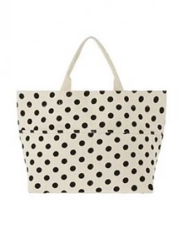 Image of Accessorize Woven Polka Dot Tote Bag - Multi