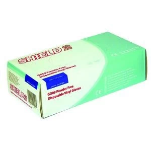 Image of Shield Powder-Free Vinyl Gloves Large Clear Pack of 100 GD09