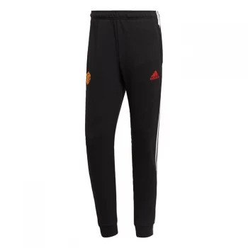 Image of adidas Manchester United 3-Stripes Sweat Tracksuit Bottom - Black