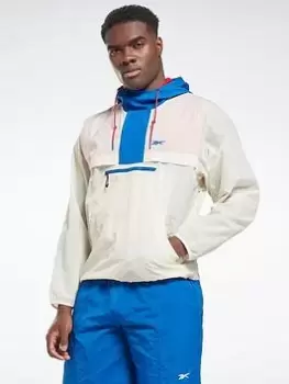 Image of Reebok Lightweight Woven Parka Jacket, White, Size L, Men