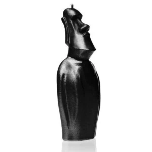 Image of Black Metallic Moai Statue Candle