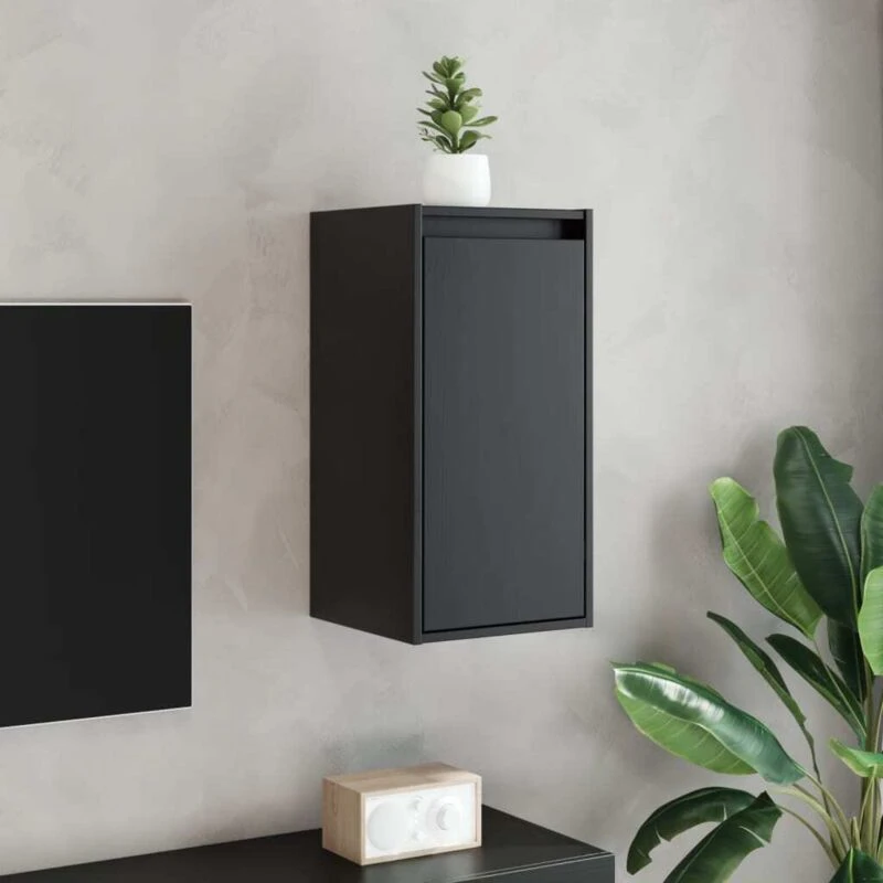 Image of VIDAXL Vidaxl - Wall Cabinets 2 pcs Black 30x30x60cm Solid Wood Pine 8720286840863