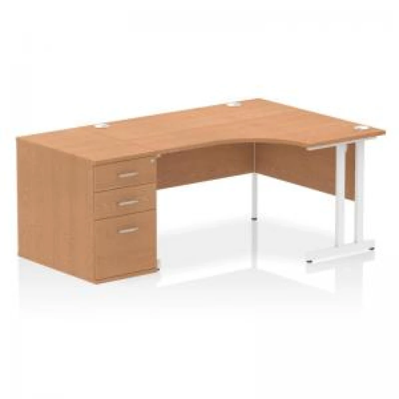 Image of Dynamic Office Solutions Impulse 1400mm Cantilever Right Crescent Desk Workstation I004284