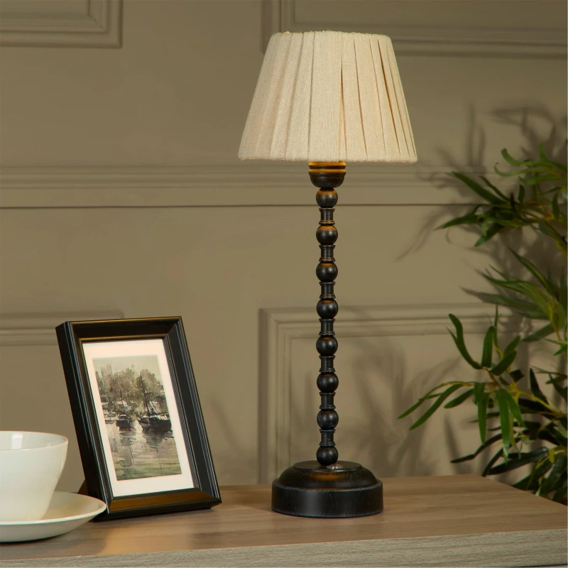 Image of Lighting Collection Spindle Portable Touch Lamp Black unisex One size