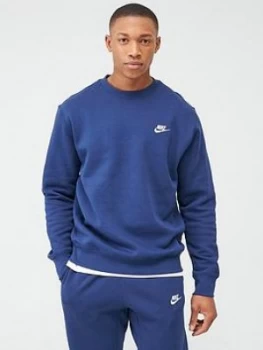 Image of Nike Sportswear Club Fleece Crew Neck Sweat - Navy