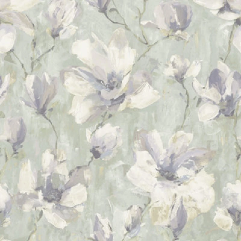 Image of Grandeco Camilla Floral Oil Painting Textured Wallpaper, Chalky Matt Sage