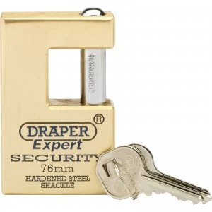 Image of Draper Expert Solid Brass Padlock Closed Shackle 76mm Standard