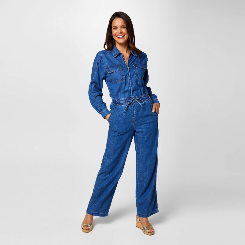 Image of Biba Biba Denim Jumpsuit - Blue Blue 8