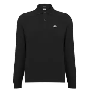 Image of CP Company Regular Fit Long Sleeve Polo - Black