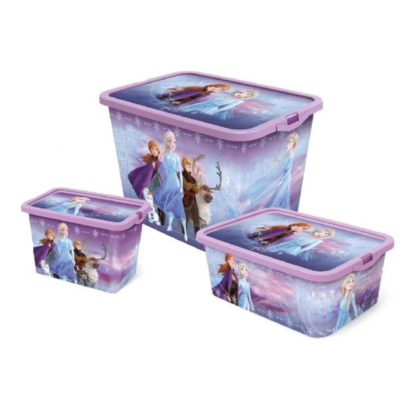 Image of Disney Set Of 3 Storage Boxes - Stitch (91838) Plastic Storage one size Blue 39240824000