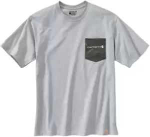 Image of Carhartt Camo Pocket Graphic T-Shirt, grey, Size S, grey, Size S