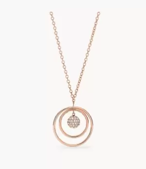 Image of Fossil Women Rose Gold-Tone Stainless Steel Necklace