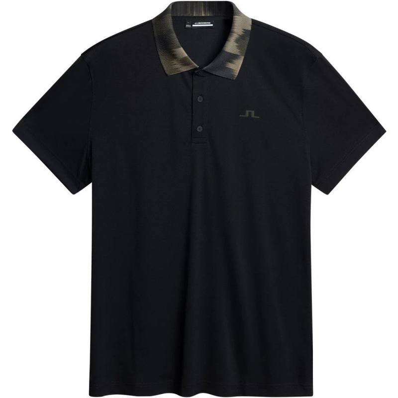 Image of J Lindeberg Golf Mens Short Sleeve Performance Polo Shirt Short Sleeve Performance Polos Small Black 36105703350