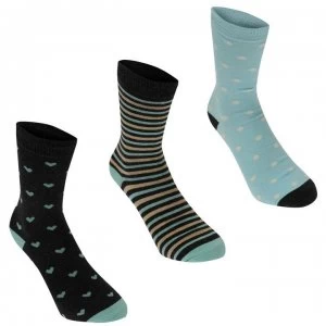 Image of Kangol Formal Socks 3 Pack Ladies - Blue Hearts