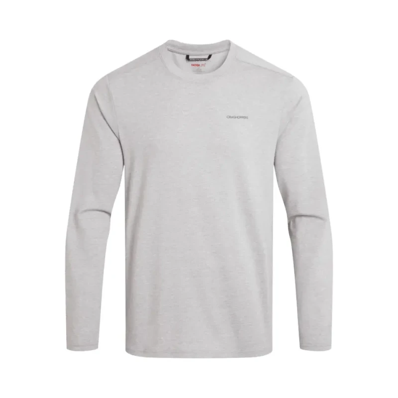 Image of Craghoppers Mens NosiLife Abel Insect-Repellent Stretch Long Sleeved T-Shirt in Light Green Size: XL Light Green Male XL