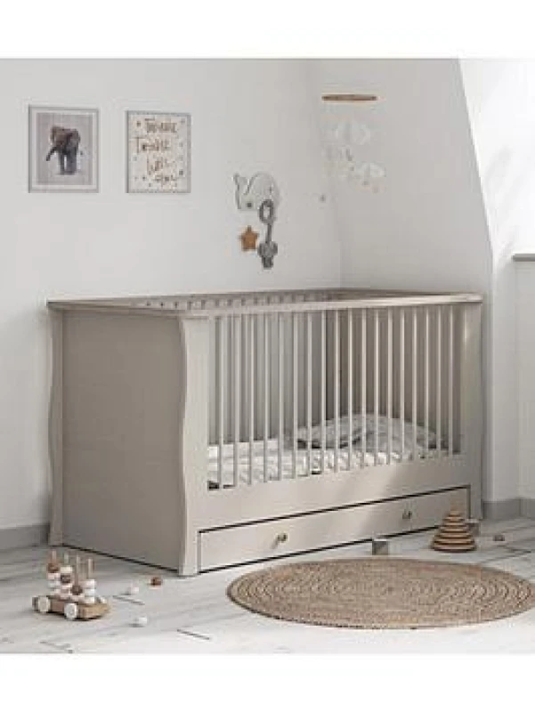 Image of Little Acorns Celeste Cot Bed Cashmere and Grey Ash