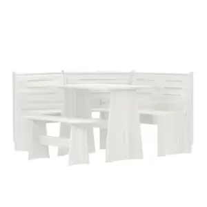 Image of Latham Corning Dining Table Set with Bench (White)
