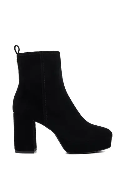 Image of Dune London 'Oona' Suede Smart Boots Black