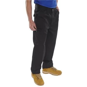 Image of Click Heavyweight Drivers Trousers Flap Pockets Black 32 Ref PCT9BL32