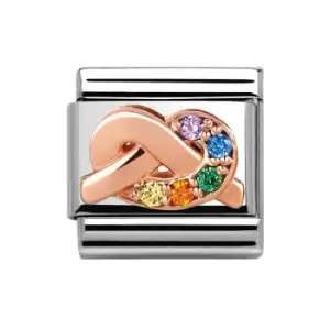 Image of Nomination Classic Promises Rose Gold Rainbow Knot Charm
