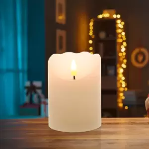 Image of Festive 10cm Battery Operated LED Pillar Candle