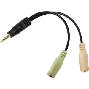 Image of LogiLink CA0021 CA0021 Jack Audio/phono Adapter [1x Jack plug 3.5mm - 2x Jack socket 3.5 mm] Black
