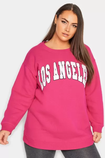 Image of Yours Embroidered Slogan Sweatshirt