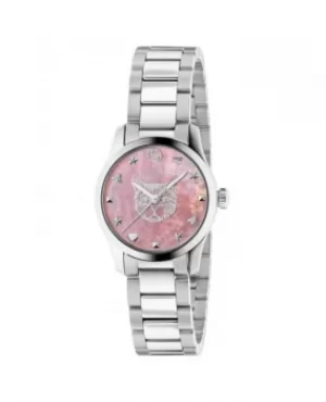 Image of Gucci G-Timeless Pink Mother of Pearl Dial Stainless Steel Womens Watch YA1265013 YA1265013