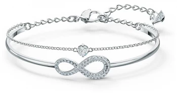 Image of Swarovski Infinity Bangle Rhodium Plated White Jewellery