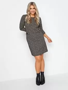 Image of M&Co Petite Petite Neutral Animal Print Dress, Print, Size 16, Women